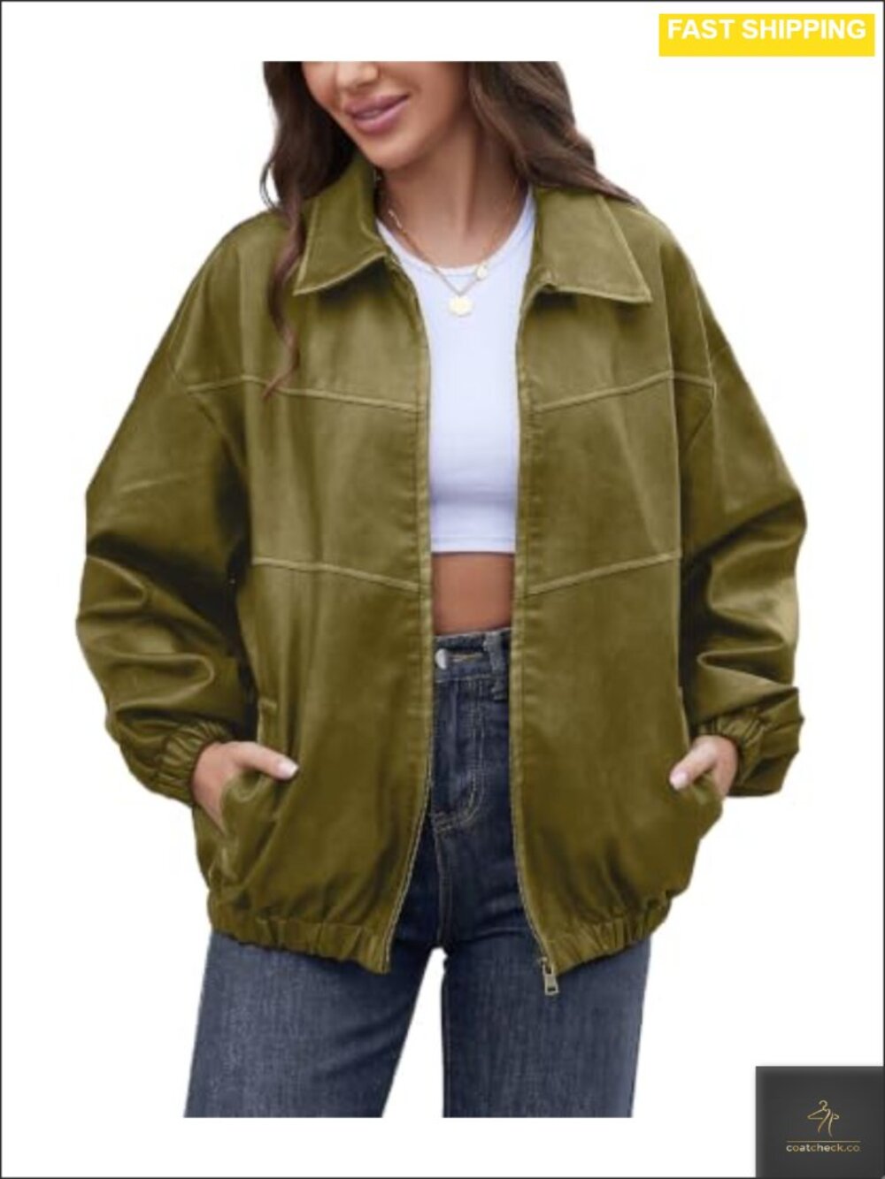 Oversized Faux Leather Jacket Vintage Motorcycle Coat Y2K Streetwear